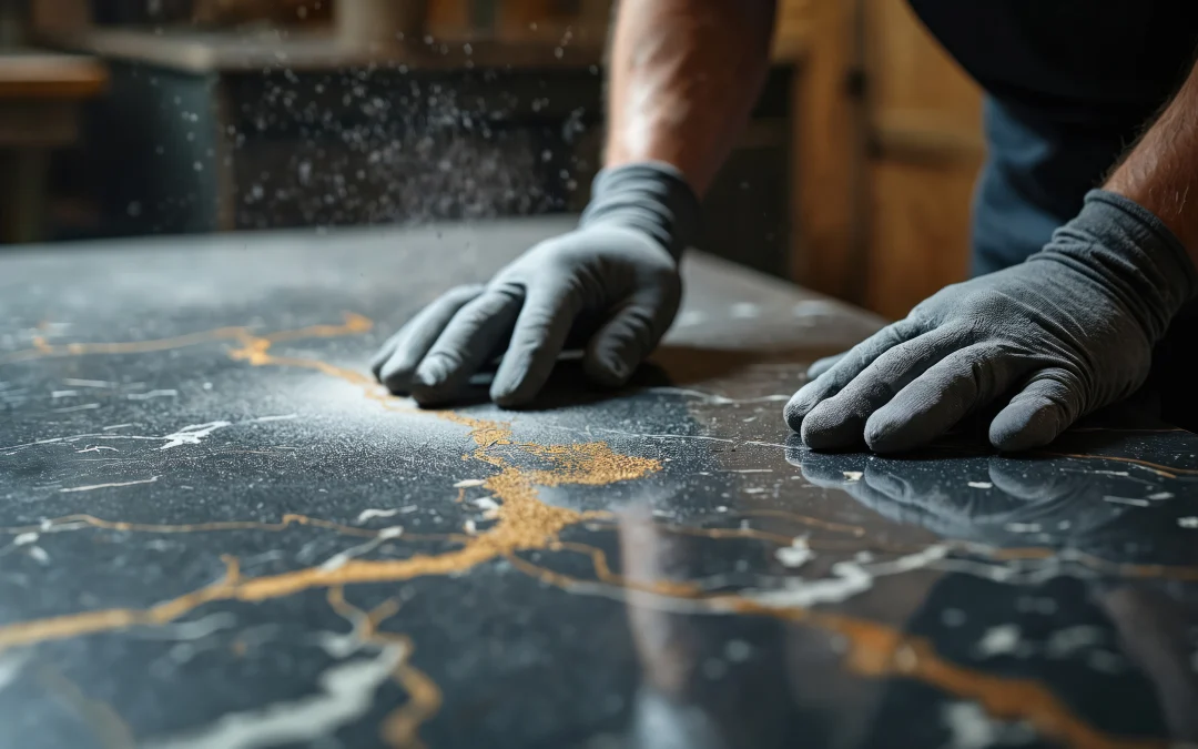 silica dust originated during engineered stone production
